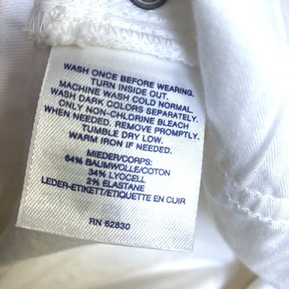 Lands End White Jeans Plus Size 22W Mid Rise Roll Cuff Womens Crop Slimming Pant - Picture 11 of 14